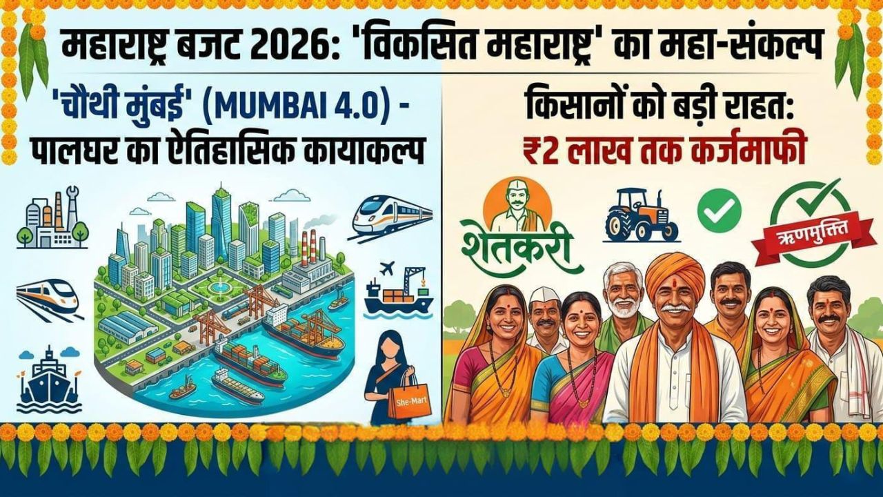महाराष्ट्र बजट 2026: 'विकसित महाराष्ट्र' का महा-संकल्प; किसानों की कर्जमाफी और 'चौथी मुंबई' का ऐलान