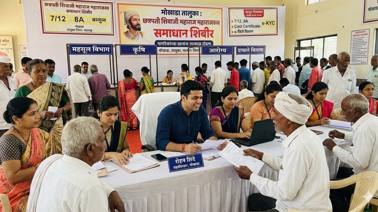 मोखाडा तहसील में छत्रपती शिवाजी महाराज समाधान शिविर से नागरिकों की समस्याओं का तुरंत निवारण
