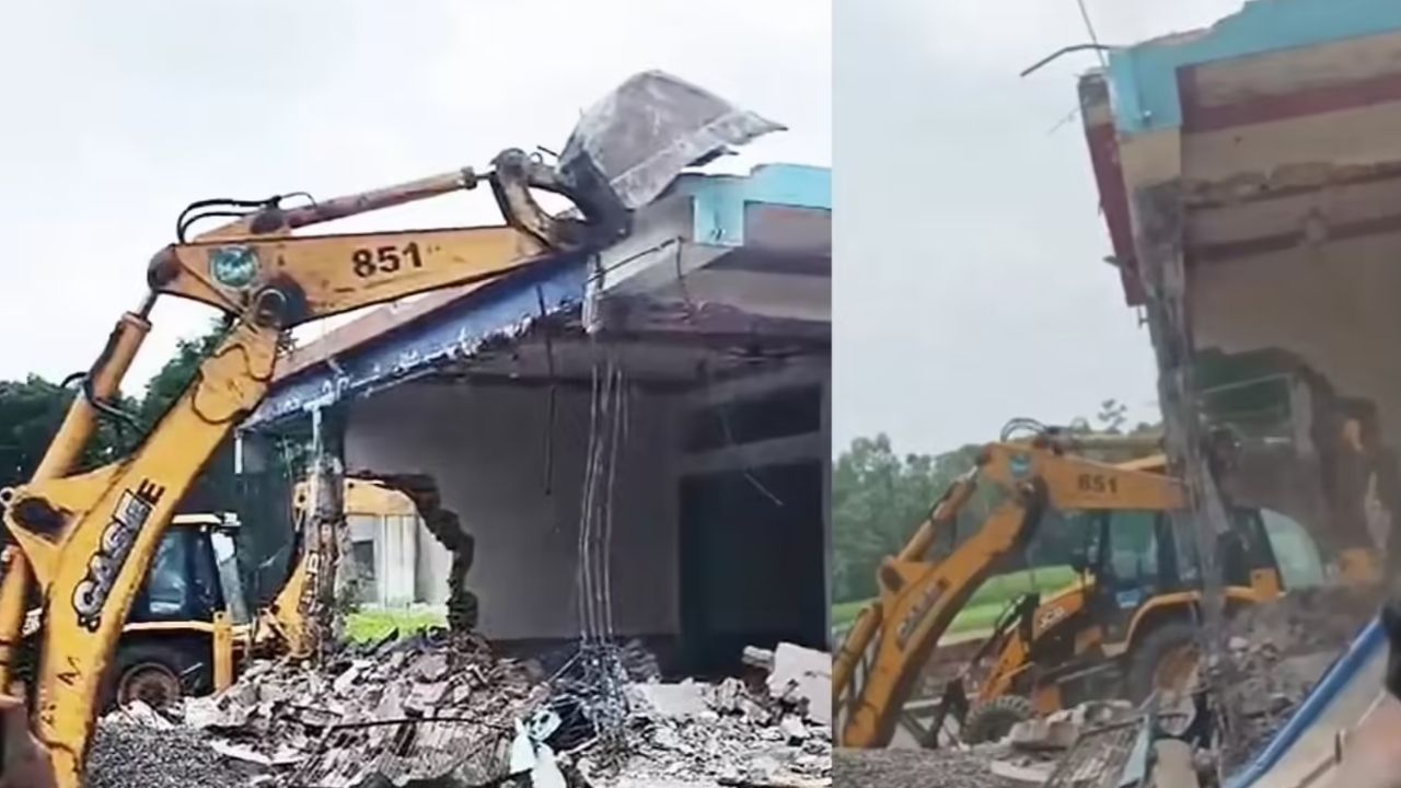 हावड़ा स्टेशन पर बुलडोजर एक्शन, अवैध दुकानें हटते ही मचा हड़कंप